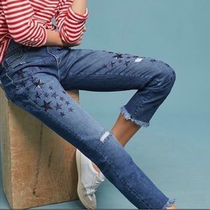 Anthropologie Jeans - Pilcro - Boyfriend fit - Star Embroidered - Size 32